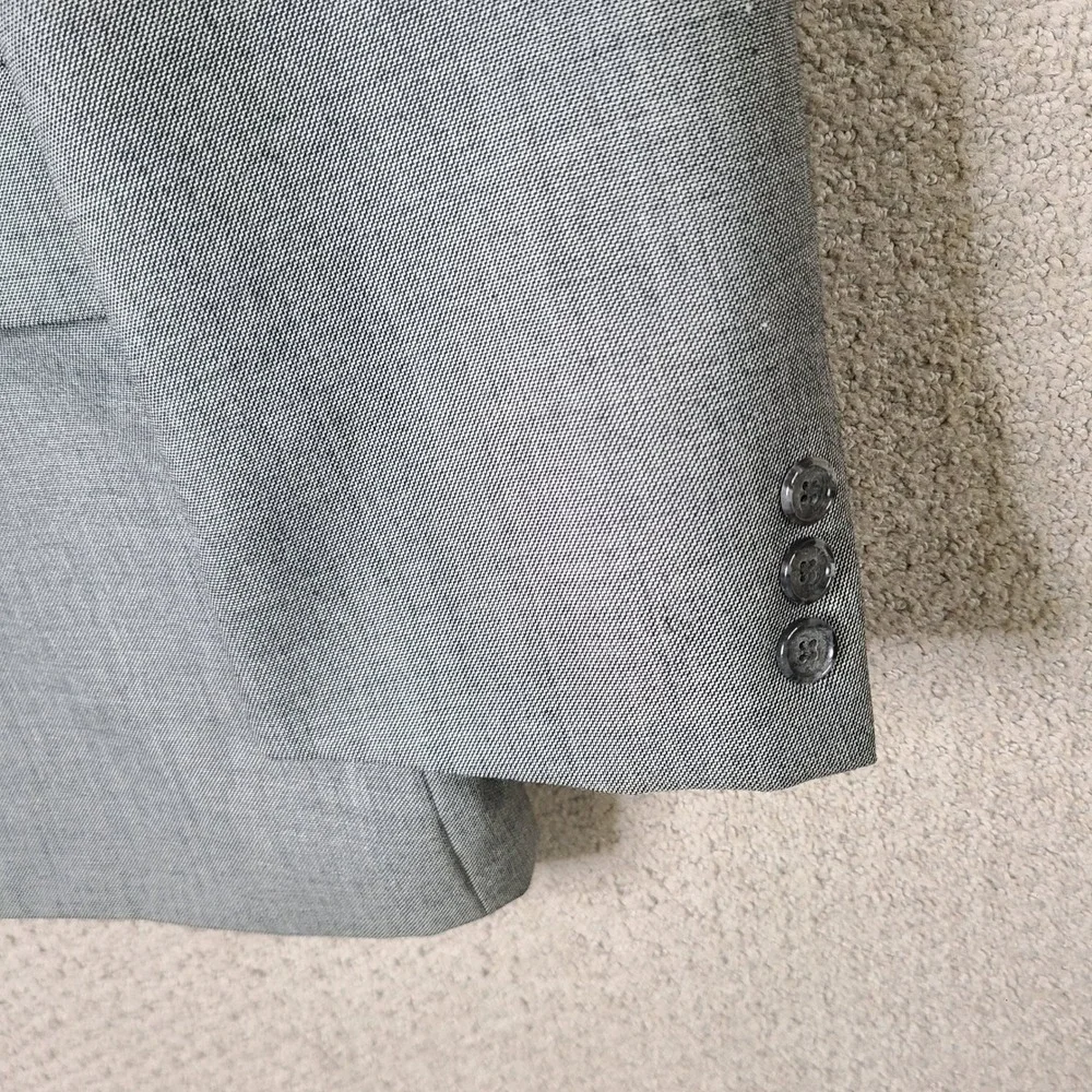 Egon Von Furstenberg Jacket Mens 44L Gray Blazer Double Breasted Wool Blend VTG
